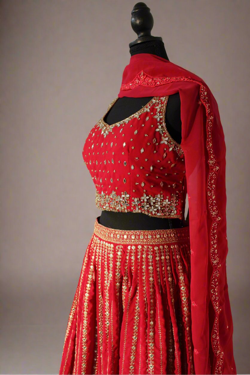 Red Lehenga Party Wear