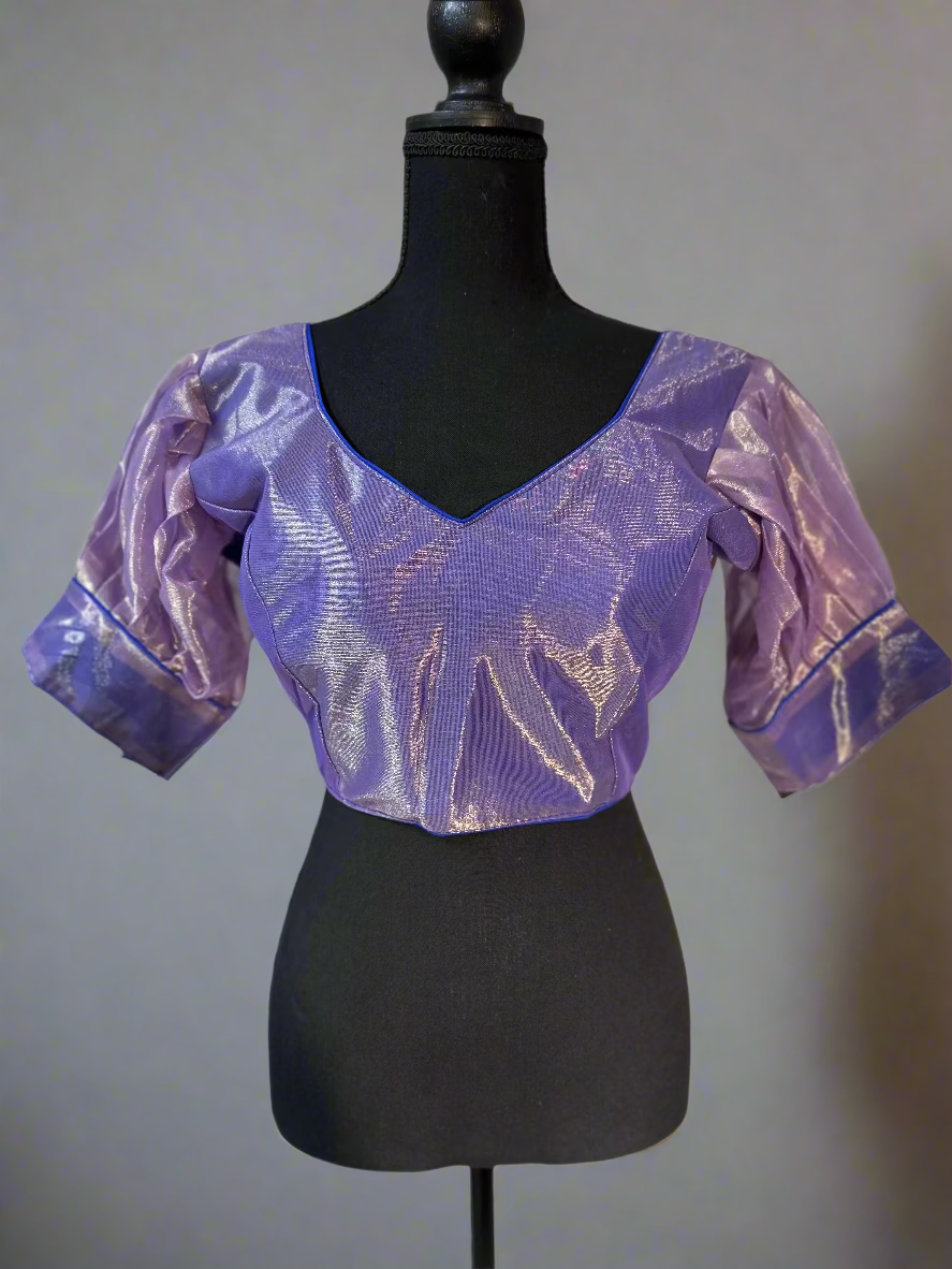 Simmering Lavender Blouse with Puff Sleeves